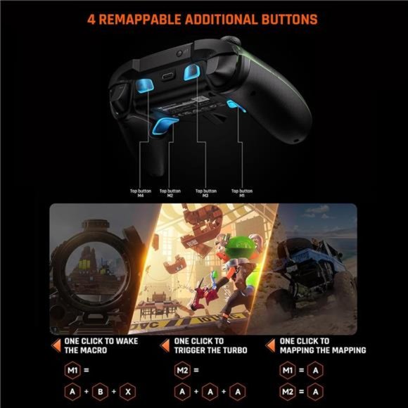 Wireless Controller, Rainbow 2 Pro PC Controllers Motion Aiming, 3.5mm Audio - Picture 6 of 6